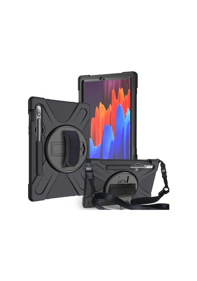 Lexroo Samsung Galakxy Uyumlu Tab S7 T870 Kılıf Defender Tablet Silikon - Siyah