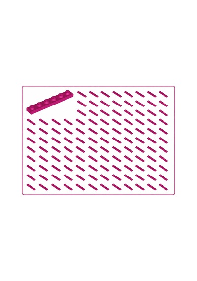 Yedek Parçalar: Plate 1x6: 50 Adet 1x6 Plate Parts Plaka Parçası Fuşya - Magenta Plate 3666
