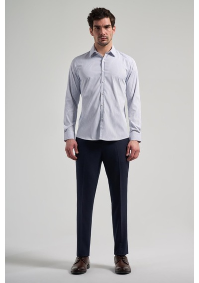 İmza Beyaz Uzun Kol Çizgili Desen Bez Ayağı Yarım İtalyan Yaka Cepsiz Esnek Classic Slim Fit Gömlek 1004245218 Beyaz İmza Beyaz Uzun Kol Çizgili Desen Bez Ayağı Yarım İtalyan Yaka Cepsiz Esnek Classic Slim Fit Gömlek 1004245218 Beyaz