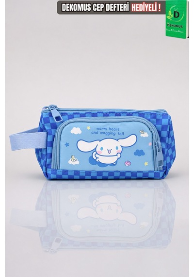 X Dekomus Lisanslı Cinnamoroll Yeni Sezon Blue Cloud Collection Kalem Çantası Açık Gri