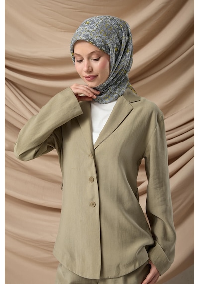 Silk Home Soft Eşarp 73093-22 Asit, Yağ Yeşili, Gri, Ekru