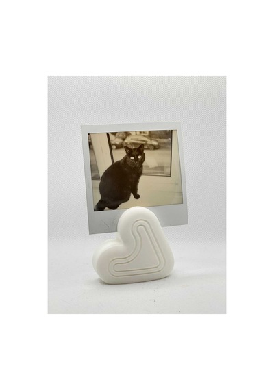3'lü Kalp Figürlü Polaroid Fotoğraf Tutucu Seti - Dekoratif Masaüstü Resim Standı