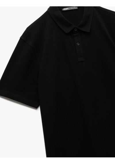 Koton Pamuklu Regular Fit Kısa Kollu Polo Yaka Tişört Siyah 5sam10027mk SIYAH