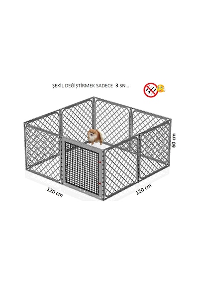Leganest Üstü Kapanabilir Köpek Kedi Tavşan Çiti 8 Adet 60 x 60 CM