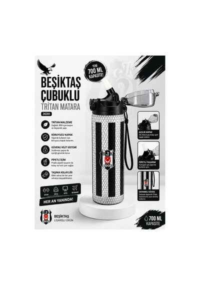 Beşiktaş Çubuklu Tritan Matara 26391 Renkli