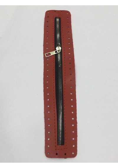 Karantuhafiye Derili Fermuar / Çanta Fermuarı / Kapak Fermuar 30 Cm Kırmızı Kırmızı