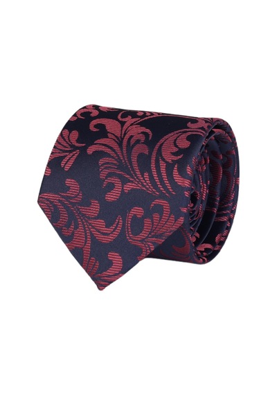 Esgue Hand Made 7.5 Cm Bordo Lacivert Desenli Kravat Lacivert - Gri