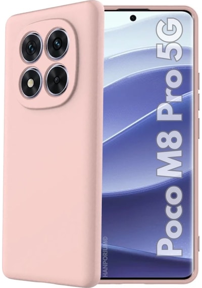 Poco M8 Pro 5g Uyumlu Silikon Kılıf - Pastel Renk Tonu Kamera Korumalı Esnek Kapak-pudra Pembe