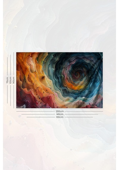 Renkli Spiral Desenli Duvar Halısı Duvar Örtüsü Tapestry Süet Dokulu Kumaş