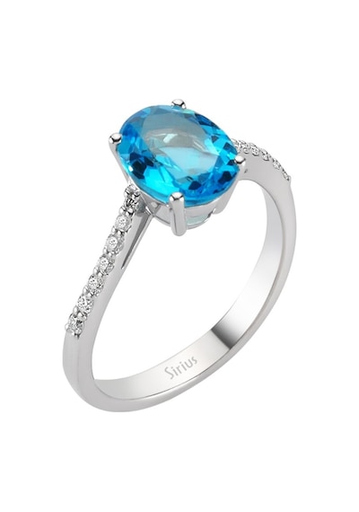 Sirius Pırlanta Ve Oval Mavi Topaz Taşlı Yüzük 0817R0155