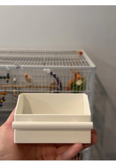 3d Baskı Kuş Kafesi Banyo Ve Yemlik Kabı Geniş Kuş Kafesi Su Kabı Kanarya Muhabbet Kuşu Kabı Beyaz