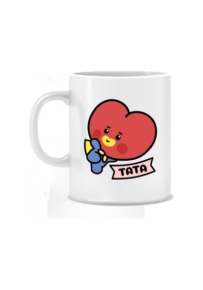 Bt21 Tata Bts Karakter Baskılı Özel Tasarım Beyaz Porselen Kupa Bardak