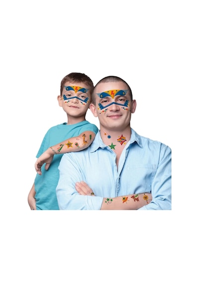 Avenir Yüz Çıkartmaları Ve Dövme Seti - Superheroes