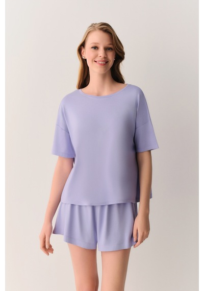 Suwen Amy Şort Pijama Takımı Sh26529667s065 Lila