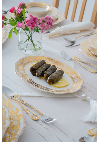 Acar Oasis 12 Kişilik 60 Parça Porselen Yemek Takımı Renkli