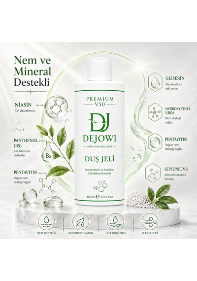 Dejowi V50 Premium Panthenol Destekli Nemlendirici Duş Jeli, 400 Ml, Gliserin Ve Panthenol B5 İçerikli Diğer