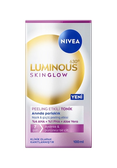 2 Adet Nivea Luminous630 Skin Glow Peeling Etkili Tonik 100 Ml