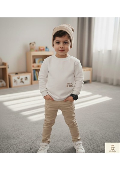 Nanica Kids Minibohe Çocuk Sweatshirt Beyaz