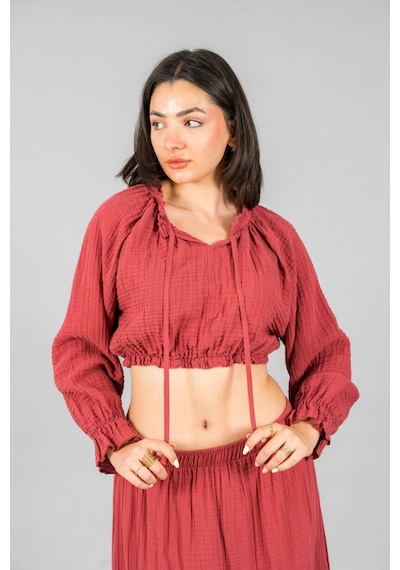 Reglan Kol Crop Çok Renkli