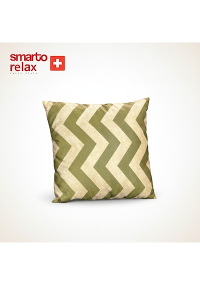 Smarto Relax Içi Dolgulu Kırlent 45x45 Cm Kare Salon & Berjer Kırlenti Beyaz - Yeşil