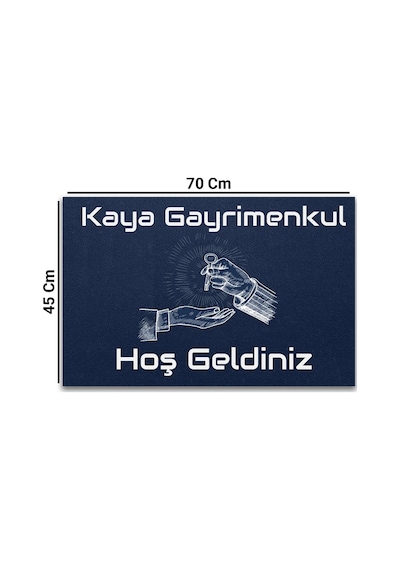 Valerine Life İsme Kişiye Firmaya Özel Emlakçı Gayrimenkul Ofisi Lacivert Hoş Geldiniz Kapı Önü Pasp Kahverengi