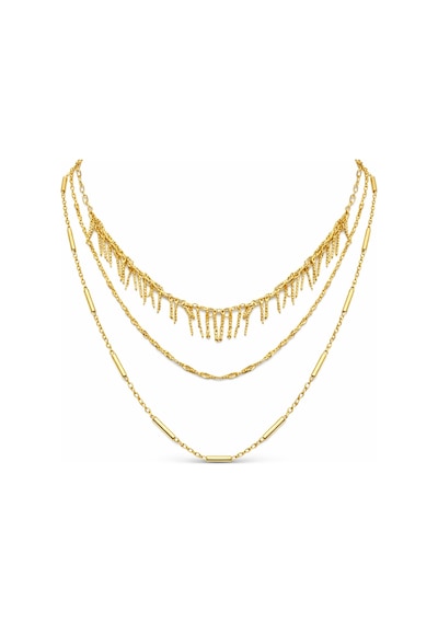 Çelik 3lü Zincir Kolye Gold
