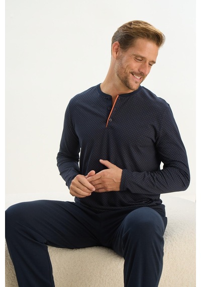 Sevim Erkek Uzun Kol Lacivert Pijama Takım C6t2n5o9 001