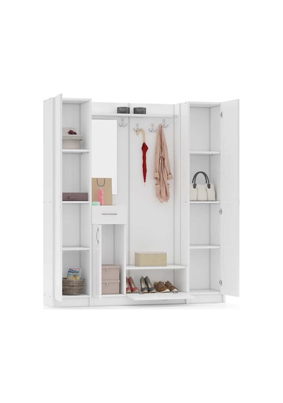 Abre Vm-343637 Beyaz Vestiyer Portmanto Ayakkabılık Diğer