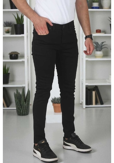 Deepsea Erkek Siyah Skinny Kesim Kot Jean Pantolon 2004157 Siyah
