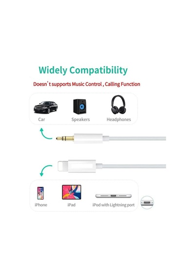 Aux Lightning Kulaklık Çevirici 3.5 MM Jack