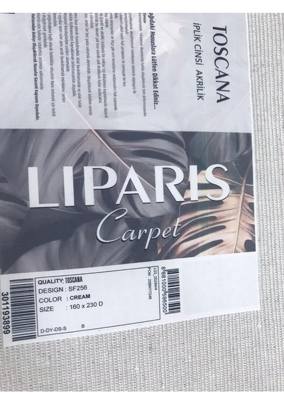 Liparis Halı Toscana 256 Serisi Triko Akrilik Salon Oturma Yatak Odası Halısı Krem