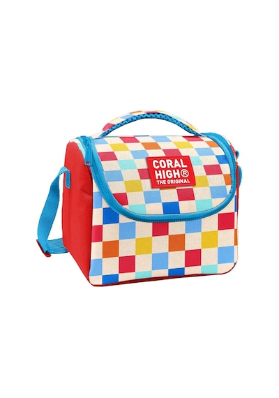 Coral High Kız Çocuk Kırmızı Çok Renkli Dama Desenli Isı Yalıtımlı Beslenme Çantası 37125 Kırmızı - Beyaz