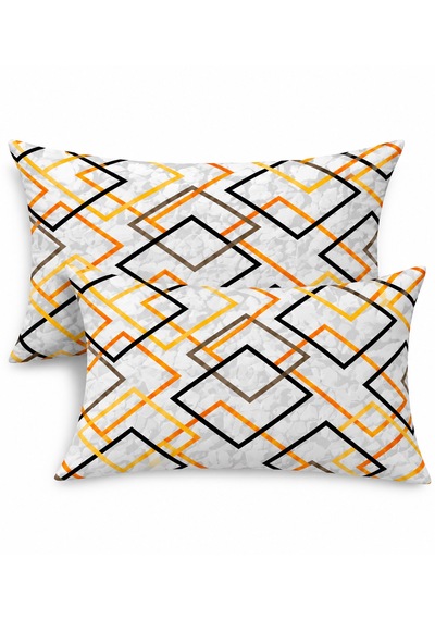 More Home Kapaklı Yastık Kılıfı 2 Adet 50 X 70 Cm Çizgili Desen Gri Gri - Sarı