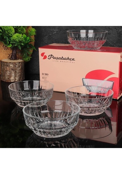 Paşabahçe Echo Kase Takımı, 320 Cc, 4 Adet Set, Hediyelik Kutu çok renkli