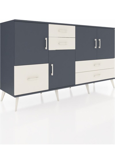 Hyperion Konsol 4 Raflı 5 Çekmeceli 4 Kapaklı 176x44x99 Antrasit- Antrasit-antrasit/aytaşı Hyperion Konsol 4 Raflı 5 Çekmeceli 4 Kapaklı 176x44x99 Antrasit- Antrasit-antrasit/aytaşı