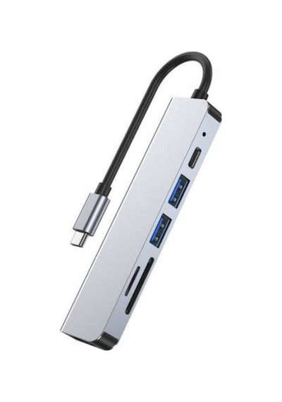6 In 1 Type C To Hdmı / 2 USB 3.0- USB-C Pd- Sd Tf Çevirici Kablo