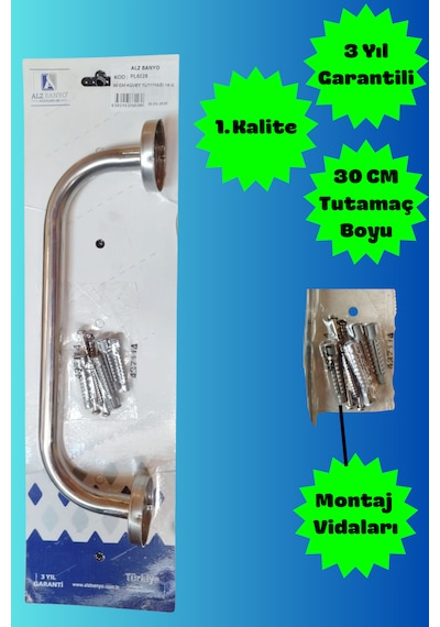 30 Cm Tutunma Barı Tutamak Wc Banyo Duş Klozet Küvet Yanı Kullanı Krom
