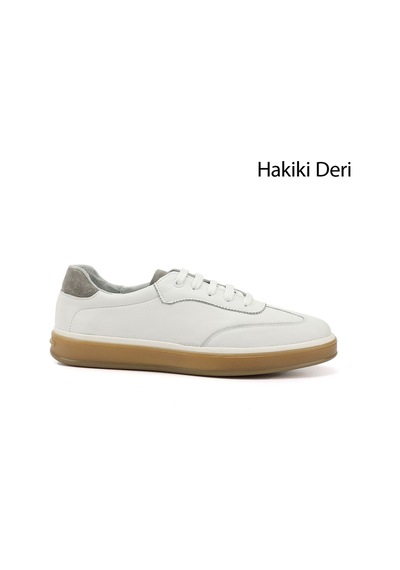 Gönderi(R) Gönderi R Erkek Beyaz Bağcıklı Hakiki Deri Comfort Sneaker Ddma83842188 Beyaz
