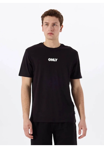 Only & Sons Onspalm Logo Reg Ss Tee Cs Siyah Erkek T-shirt 22034497 Siyah