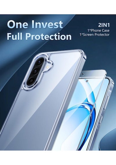 Samsung Galaxy Uyumlu A36 5g Şeffaf Silikon Kılıf + Cam Ekran Koruyucu