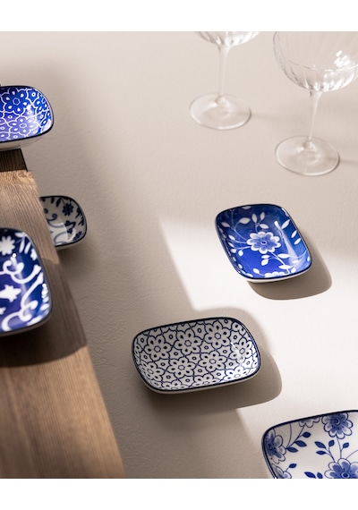 Reve Bleu Mais Tabak Seti - 12 Cm - Mavi/beyaz 8684427358467 Çok Renkli