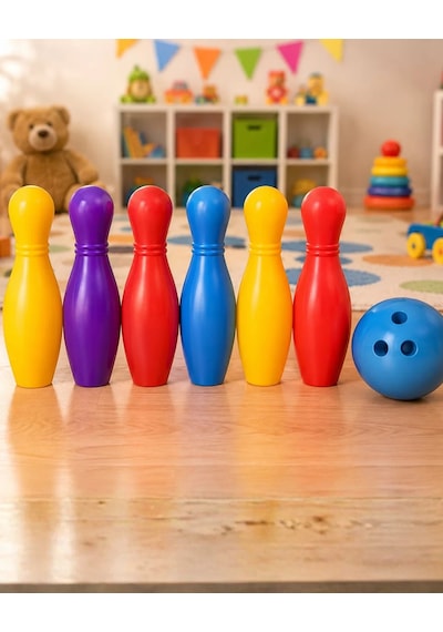 Renkli Çocuk Bowling Oyunu 6 Kukalı Eğitici Eğlence Seti Mh-hs4561-0199