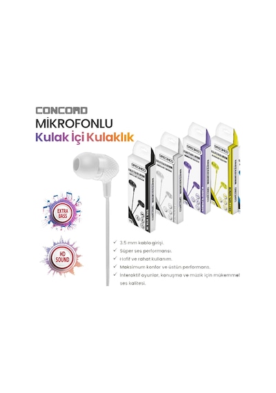 Concord E1 Mikrofonlu Kulak İçi Kulaklık