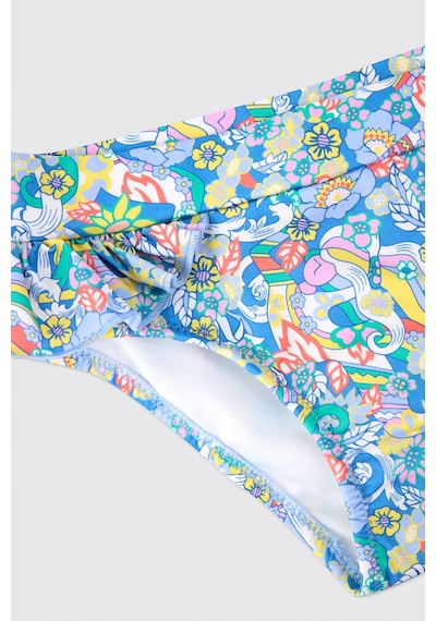 Panço Littemare Kız Çocuk Upf 40+ Uv Korumalı Fırfır Detaylı Saks Bikini Set 2612gb42015 Mavi