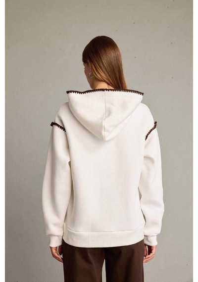 Defacto Overshirt Fit Kapüşonlu Sweatshirt G3318ax25auer105 Ekru