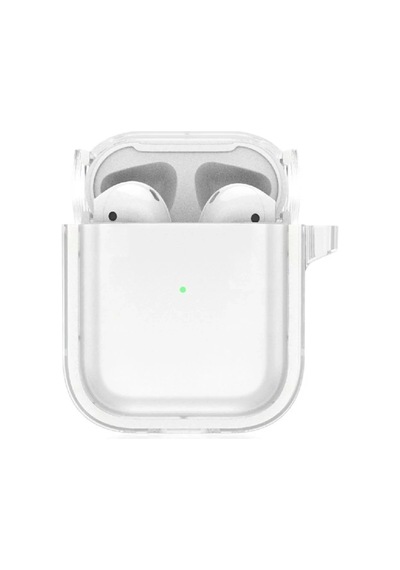 Kulaklık Aksesuarları Movenchy Apple Airpods Uyumlu 4 4.nesil Shiny Şeffaf Kılıf - Beyaz