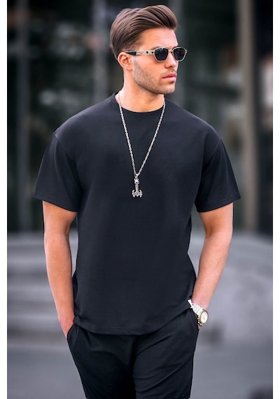 Madmext Siyah Regular Fit Basic Erkek Tişört 6099-siyah Siyah