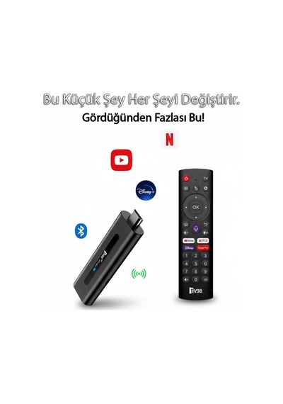 Tv98 5g Android 8k Tv Stick Dual Wifi Bluetooth Akıllı Tv Dönüştürücü