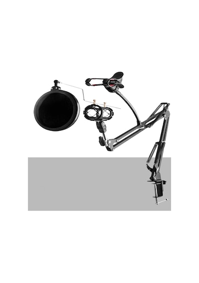 Set-01 - Trust 20378 için Mikrofon Standı + Pop Filtre Shock Moun