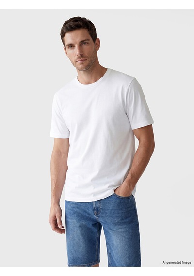 Lcwaıkıkı Classic Beyaz Slim Fit %100 Pamuk Erkek Tişört